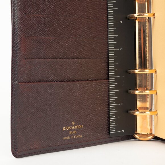 Louis Vuitton Acajou Taiga Leather Medium Ring Agenda Cover - Picture 8 of 10